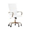 Flash Furniture White LeatherSoft Roller Wheel Executive Chair GO-2286H-WH-GLD-RLB-GG - alternate 7